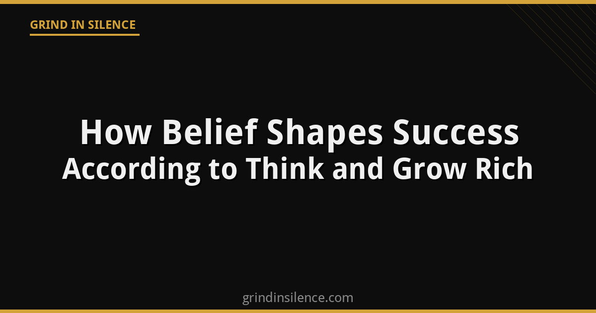 How Belief Shapes Success According to Think and Grow Rich